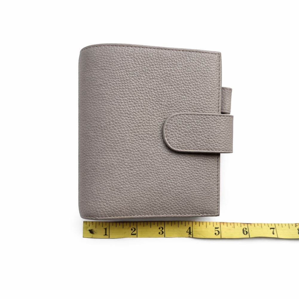 Elegant Moterm Pebble Gray Leather Wallet/Planner A7 - Picture 2 of 5